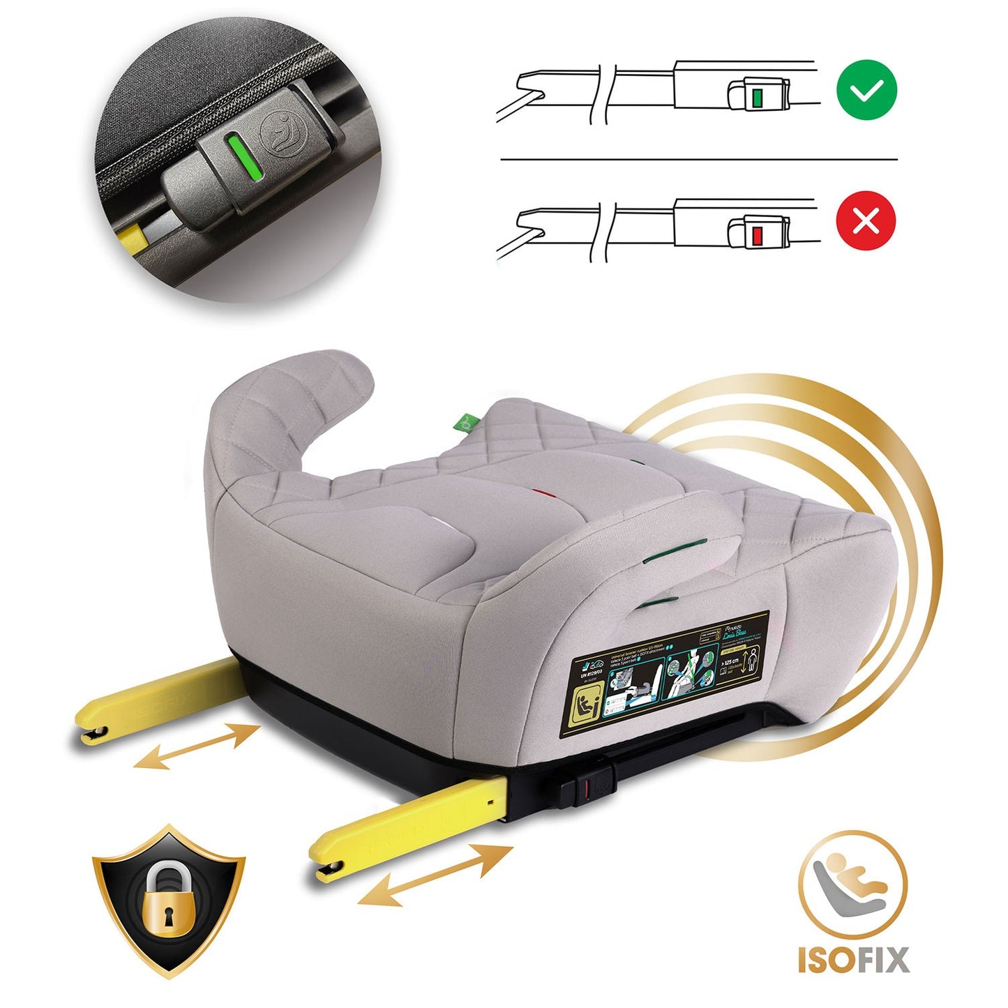 Car Seat Booster, Isofix, 22-36 kg, Adjustable