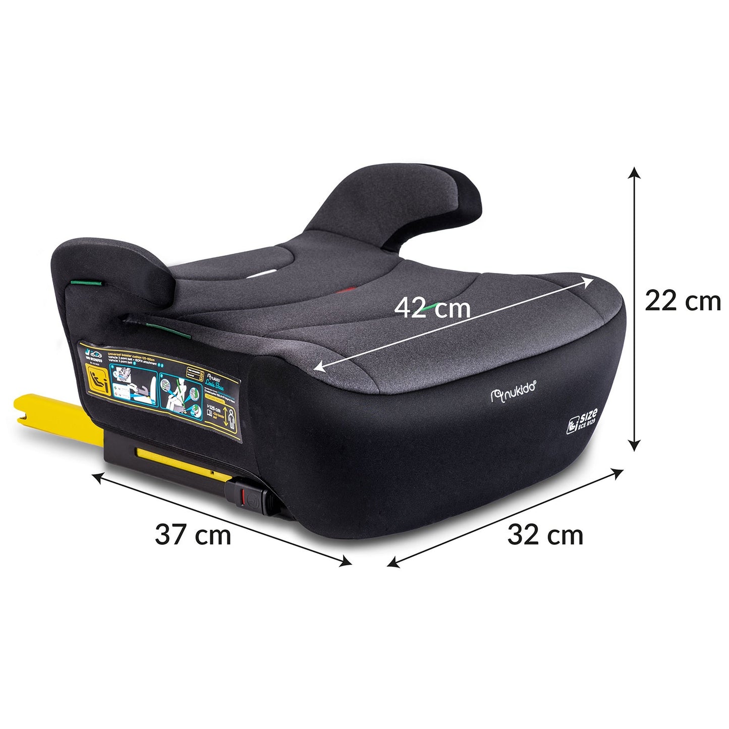 Car Seat Booster, Isofix, 22-36 kg, Black