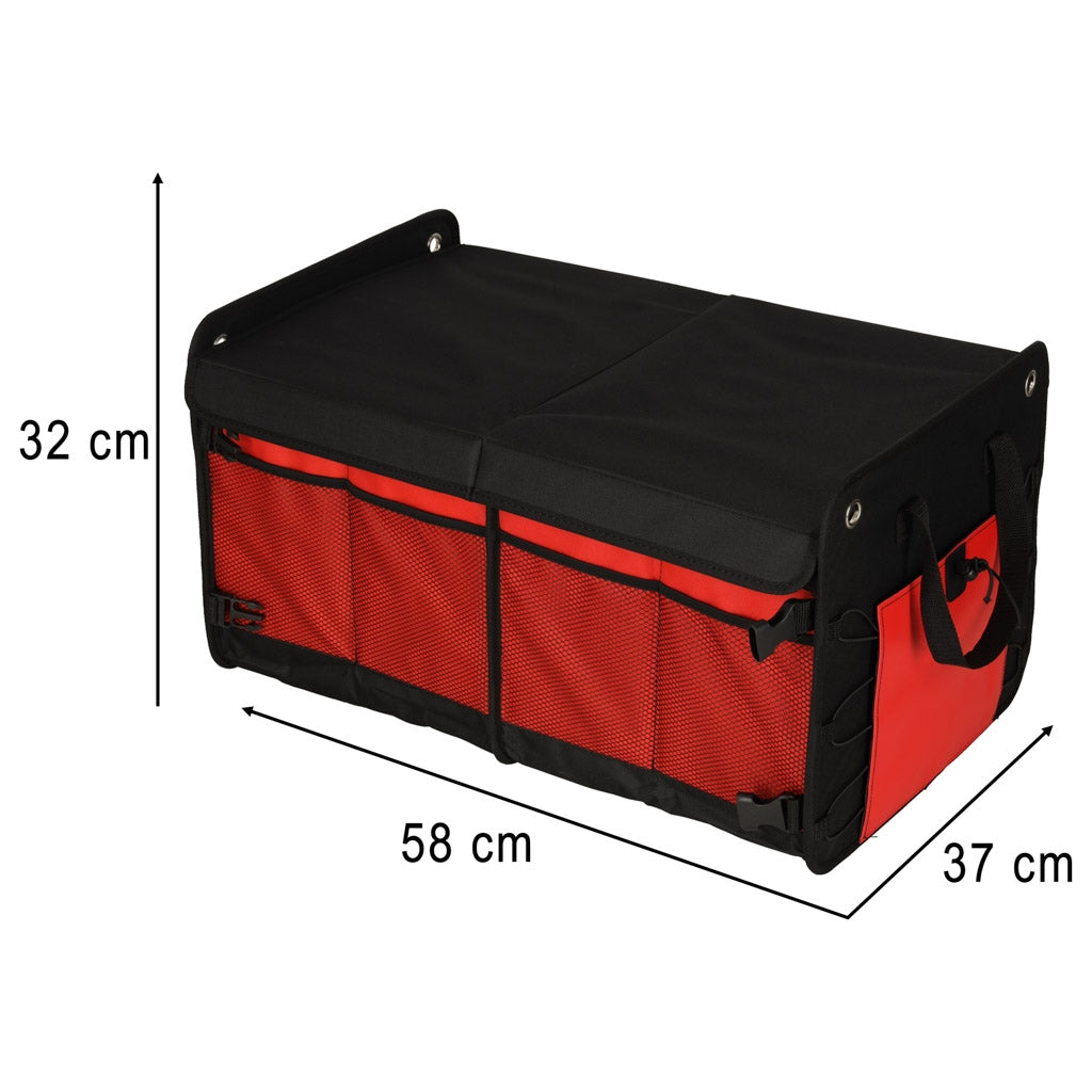 Car Trunk Organizer, Black/Red, 58x37x32 cm