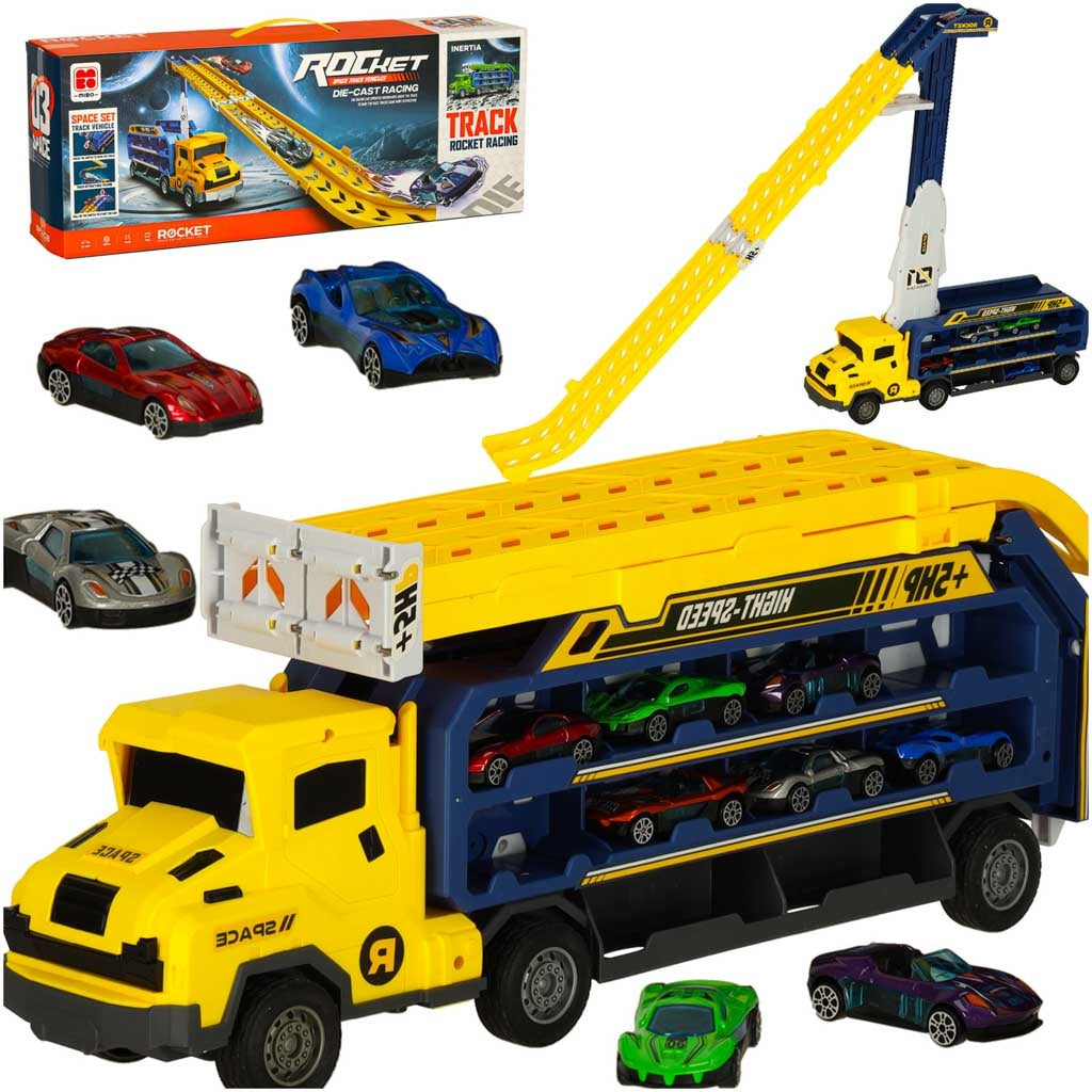 Caravan with racetrack slide 6el yellow