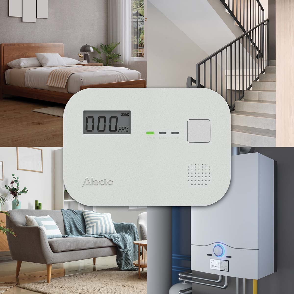 Carbon Monoxide Alarm, 10-Year Sensor, Display