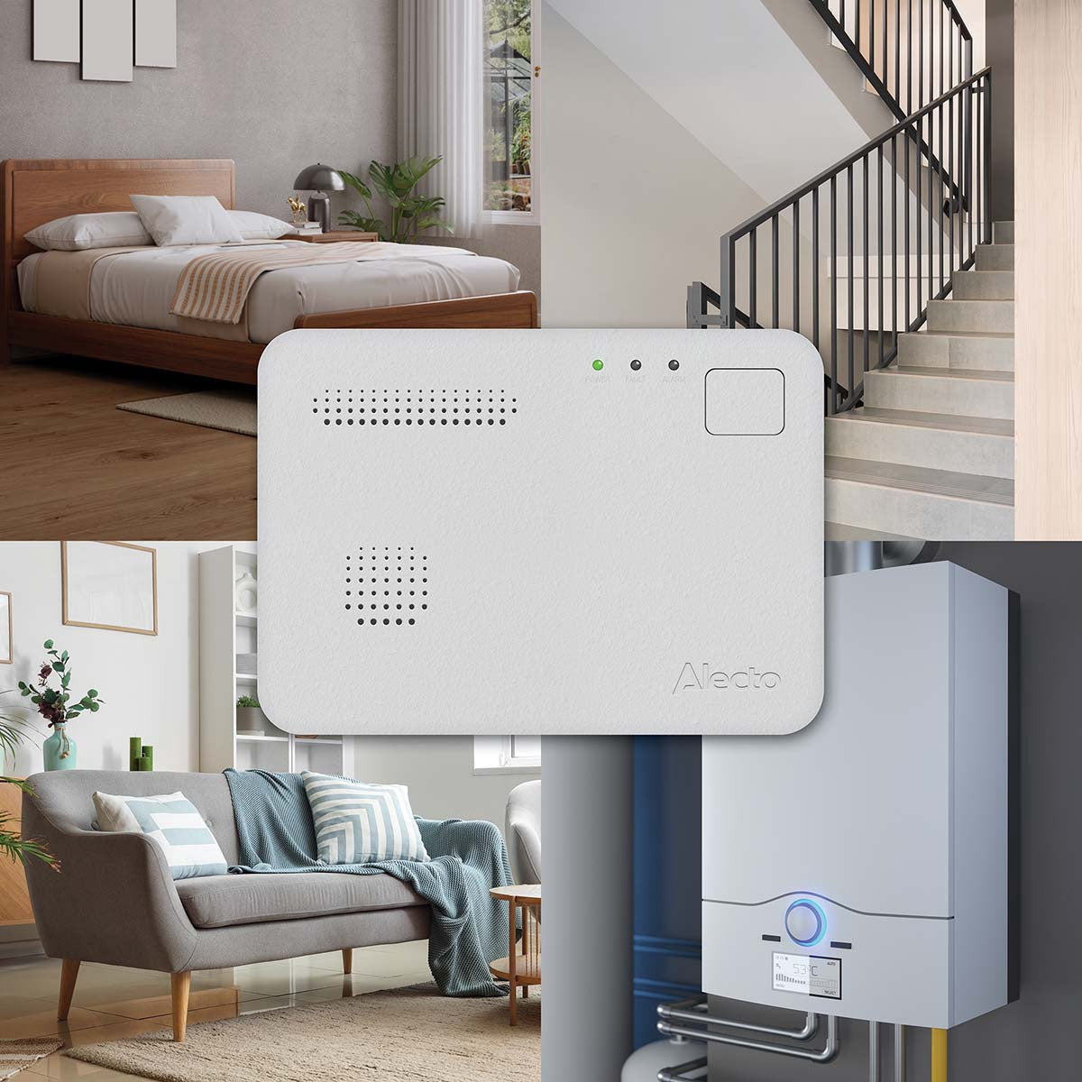 Carbon Monoxide Alarm, 10-Year Sensor, Wall-Mountable