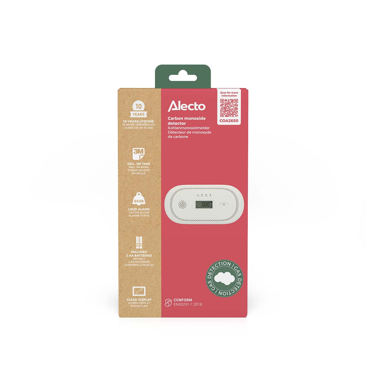 Carbon Monoxide Alarm with 10-Year Sensor and Display
