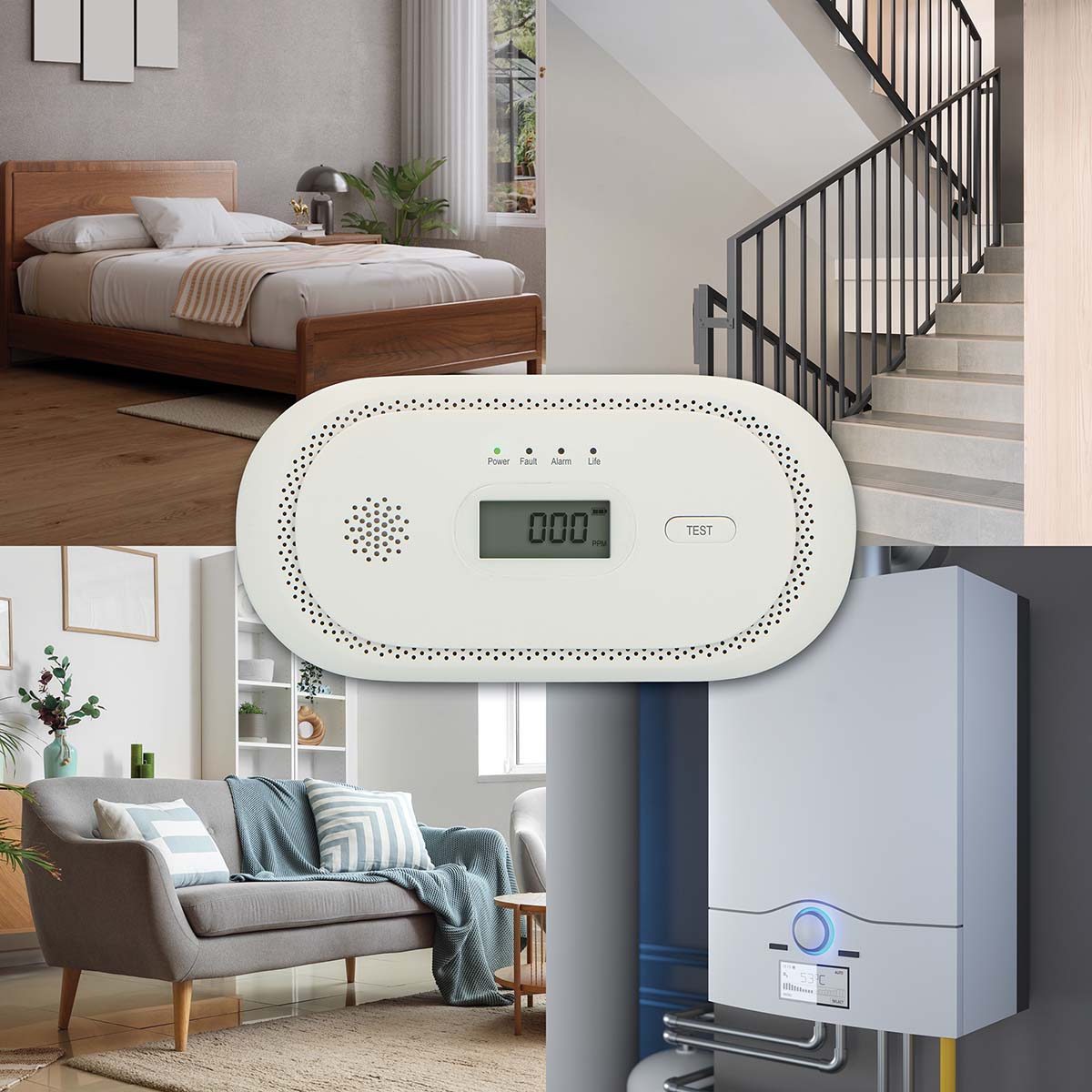 Carbon Monoxide Alarm with 10-Year Sensor and Display