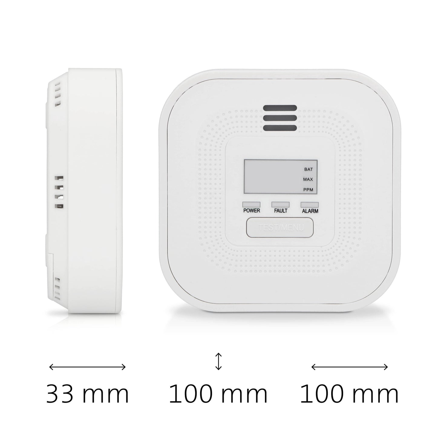 Carbon Monoxide Alarm with Display, 10-Year Battery