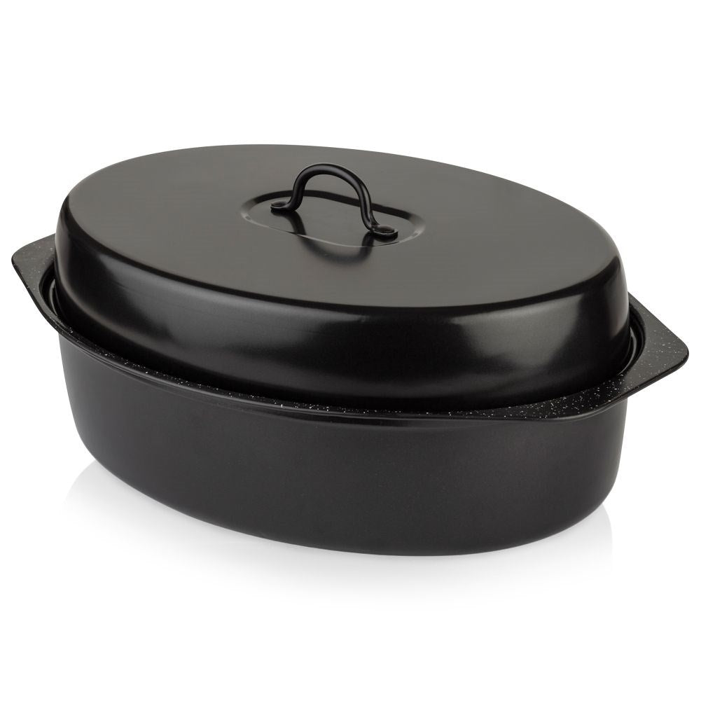 Carbon steel frying pan with granite coating, 6.5 litres