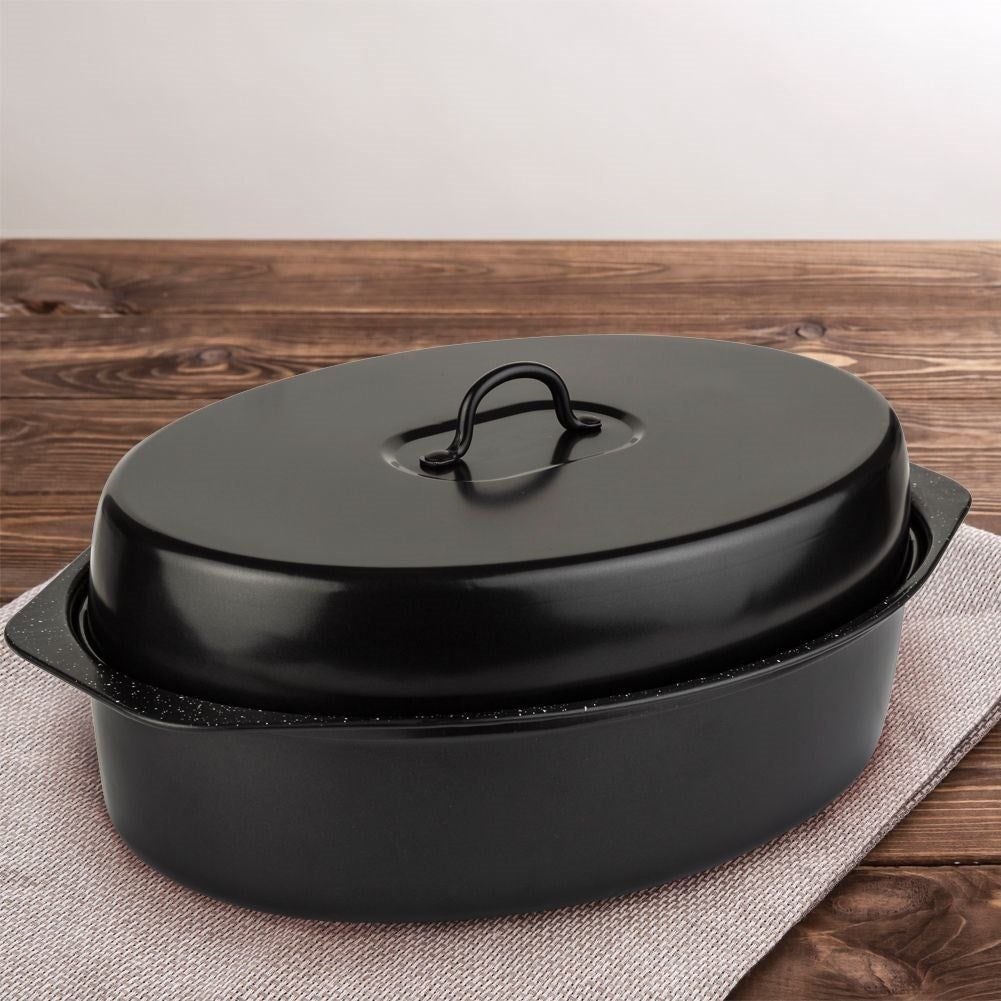 Carbon steel frying pan with granite coating, 6.5 litres
