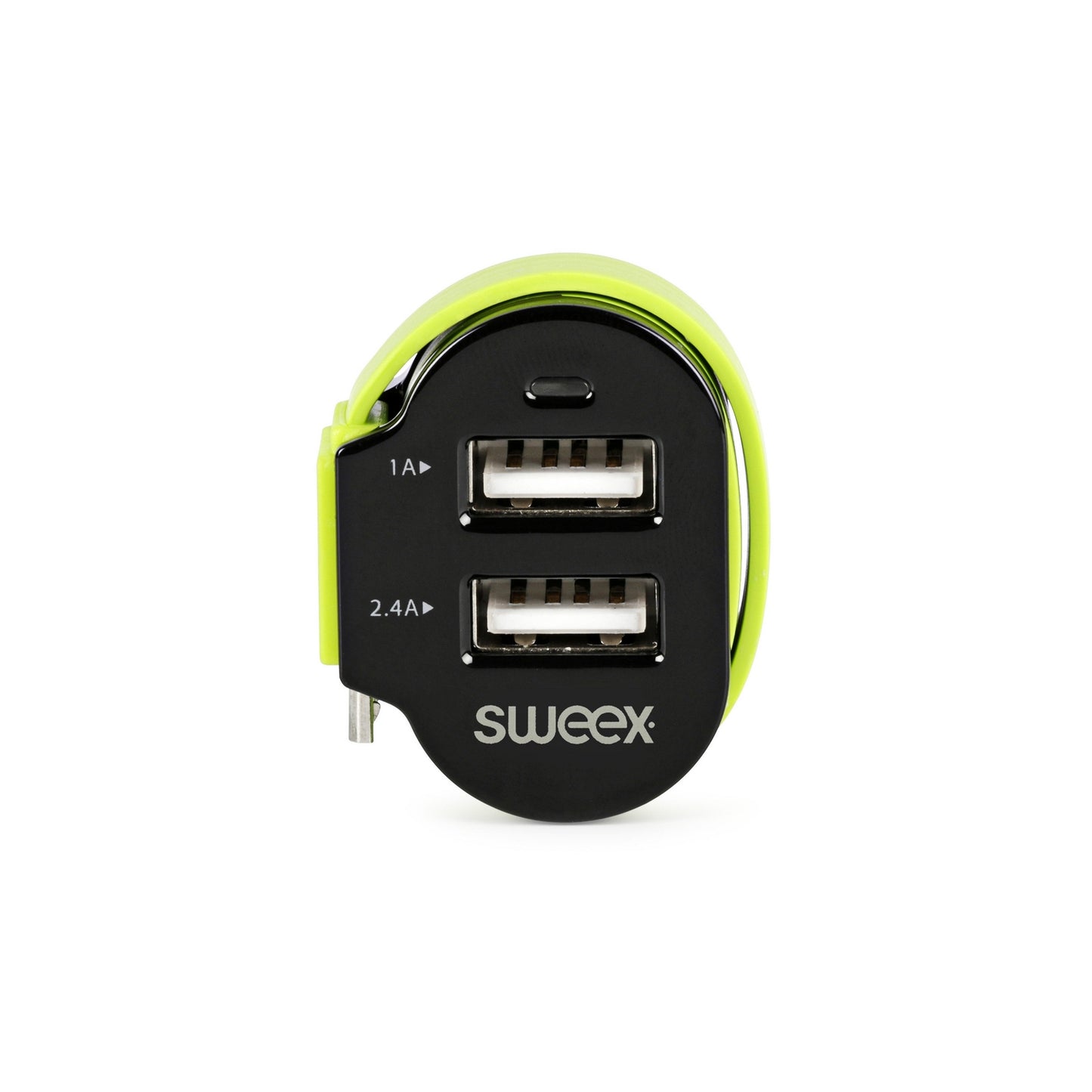 Car charger 3-Outputs 6 A 2 x USB / Micro USB Black/Green
