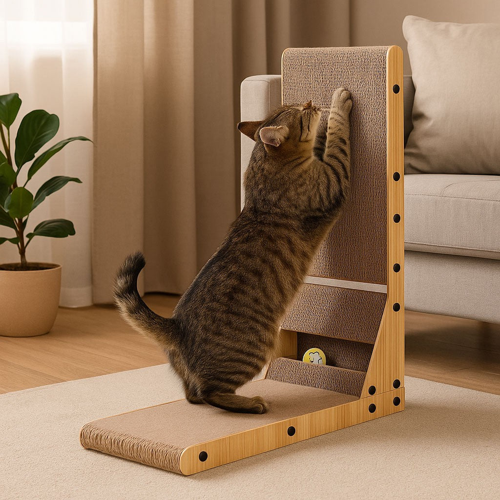 Cardboard Corner Cat Scratcher Bed with Toy Petsi