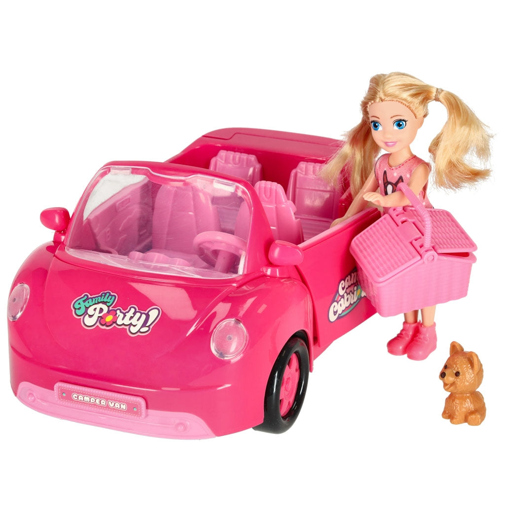 Car for dolls convertible pink 4 el.