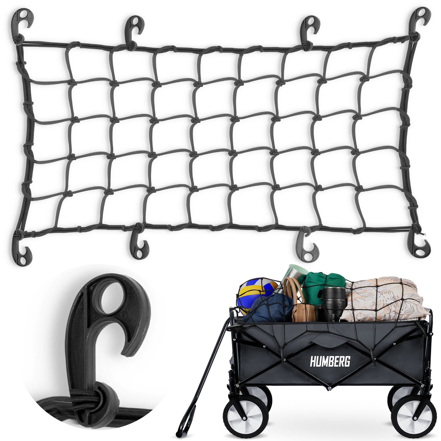 Cargo Trolley Safety Net for Beach Carts