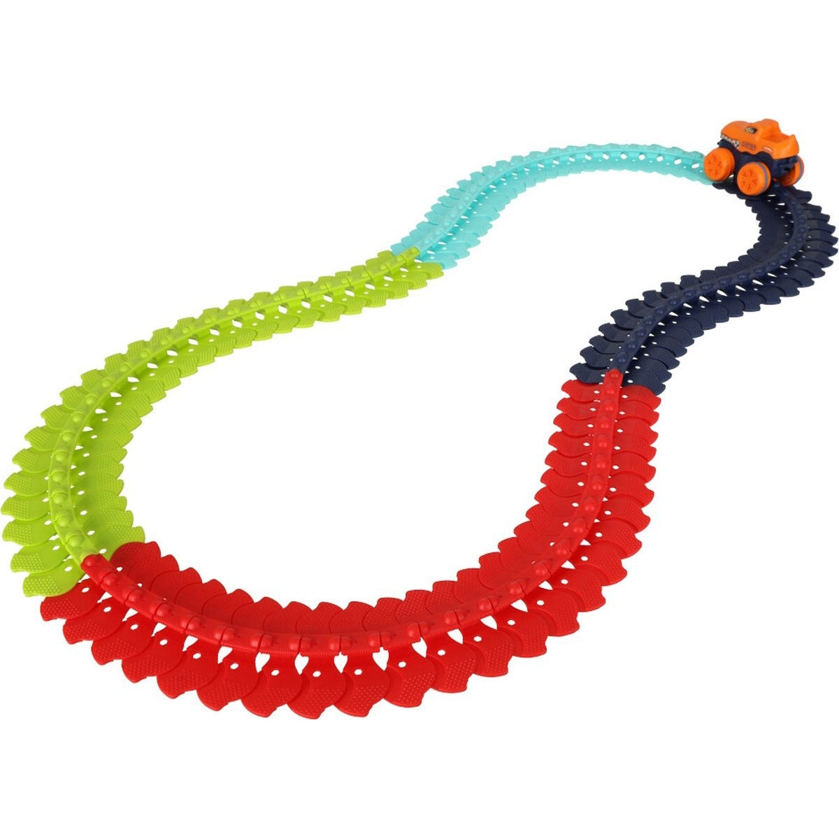 Car racing track with car 102 elements