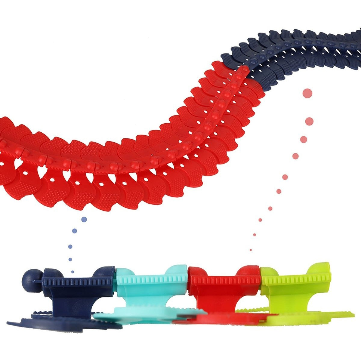 Car racing track with car 102 elements