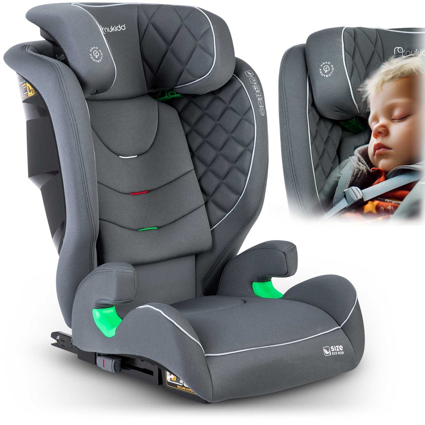 Car seat Nukido Louis Gray 15-36 kg ISOFIX