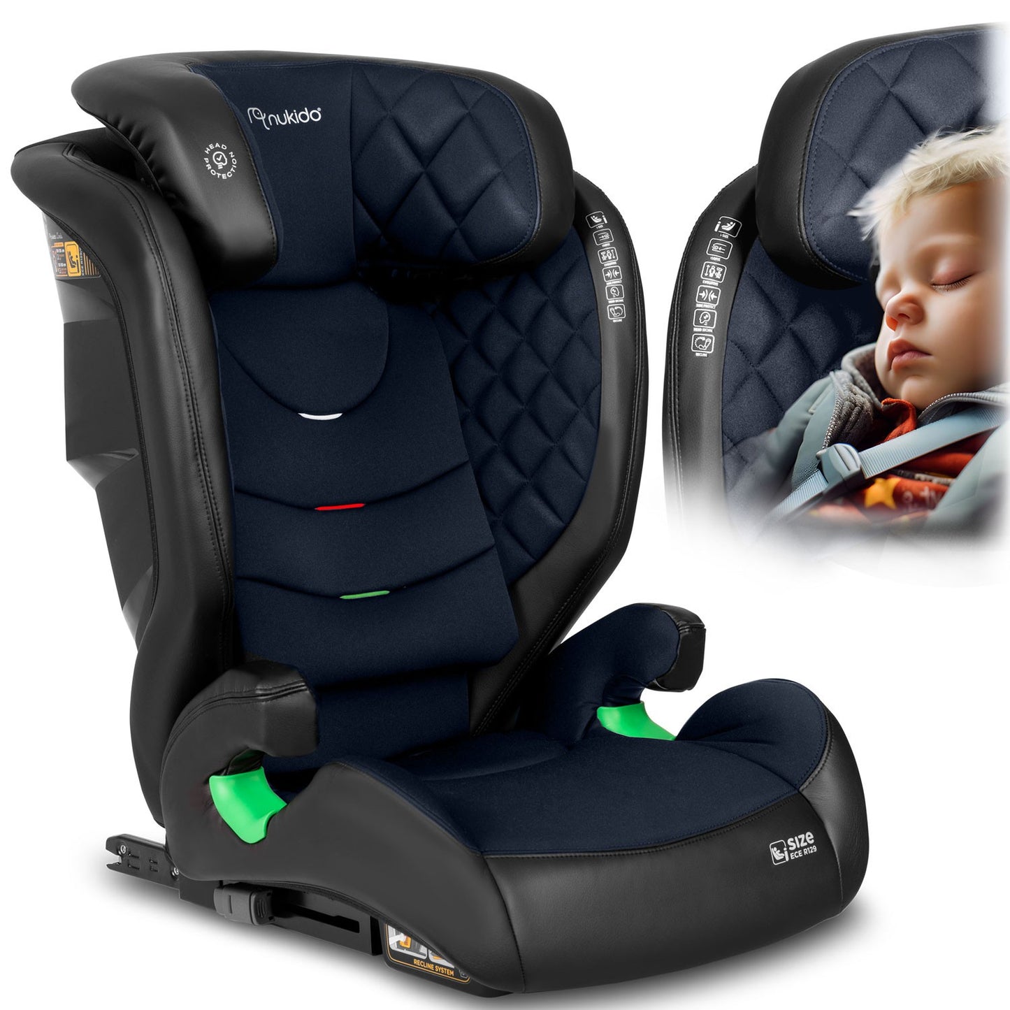 Car seat Nukido Louis black and navy blue 15-36 kg ISOFIX