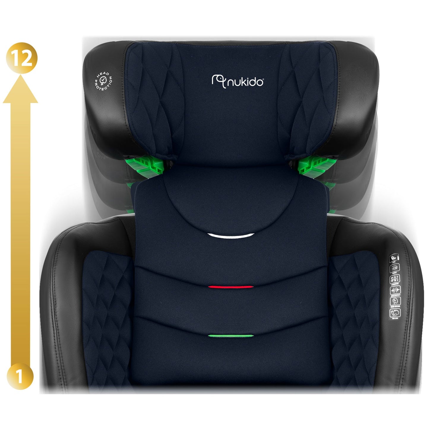Car seat Nukido Louis black and navy blue 15-36 kg ISOFIX