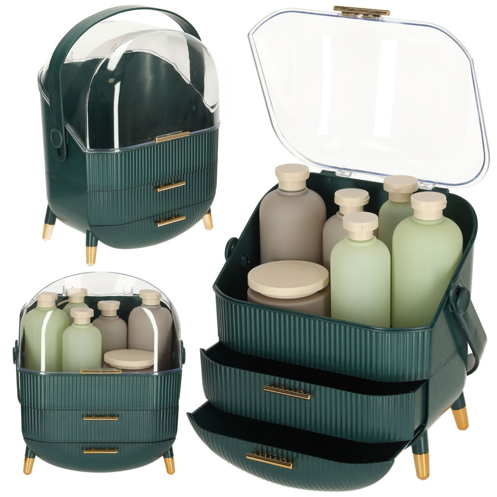 Casket cosmetics organiser cabinet green