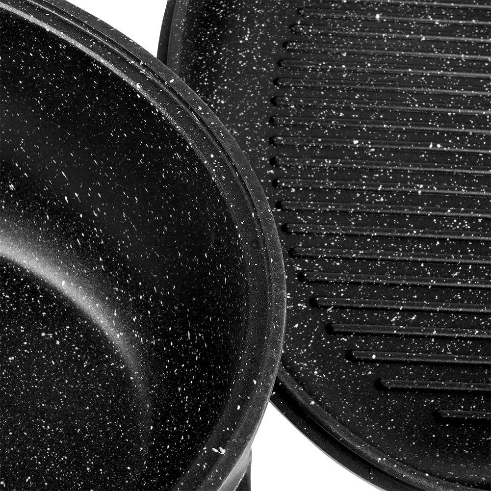 Casserole 10L with grill pan lid and non-stick coating