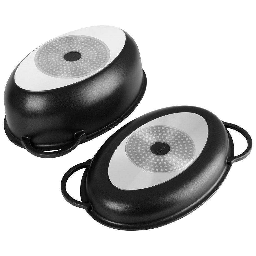 Casserole 10L with grill pan lid and non-stick coating