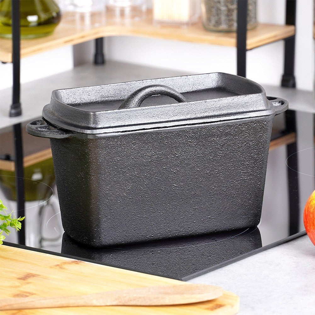 Cast Iron Bread Pan with Lid, 27 cm, 2 L Capacity