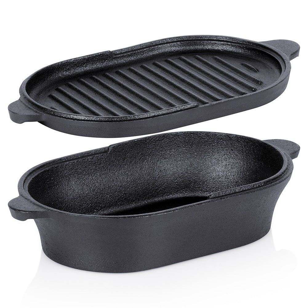 Cast Iron Dutch Oven with Lid, 2-in-1, 28x16 cm, 1.2 L