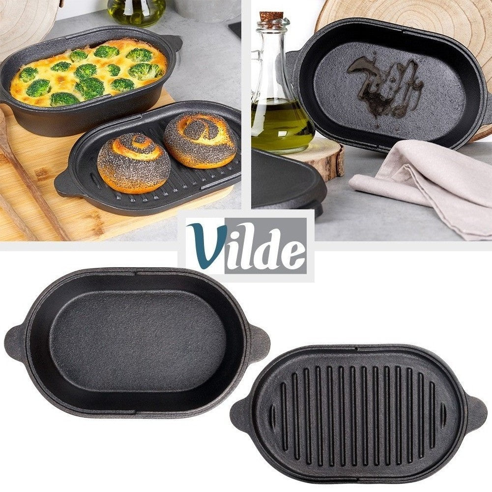 Cast Iron Dutch Oven with Lid, 2-in-1, 28x16 cm, 1.2 L