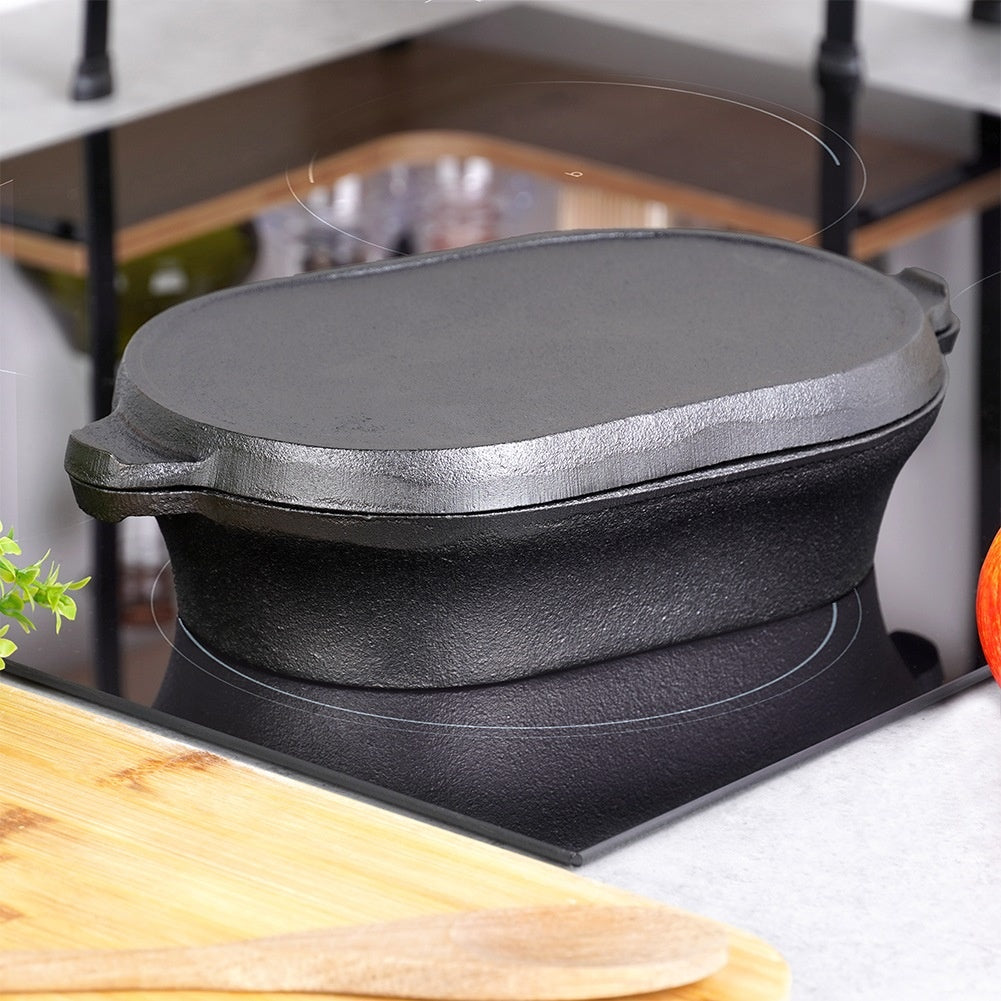 Cast Iron Dutch Oven with Lid, 2-in-1, 28x16 cm, 1.2 L