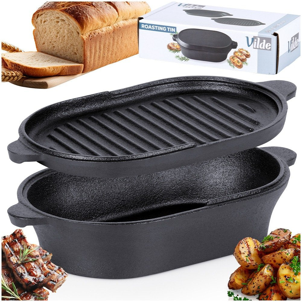 Cast Iron Dutch Oven with Lid, 2-in-1, 28x16 cm, 1.2 L