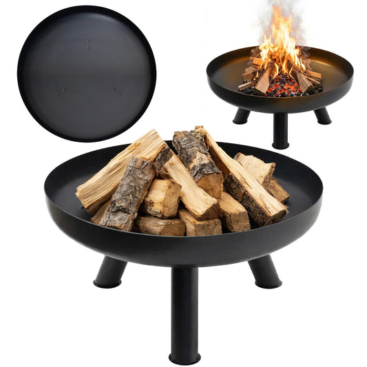 Cast Iron Garden Fire Pit, 60 cm Diameter, Weather-Resistant