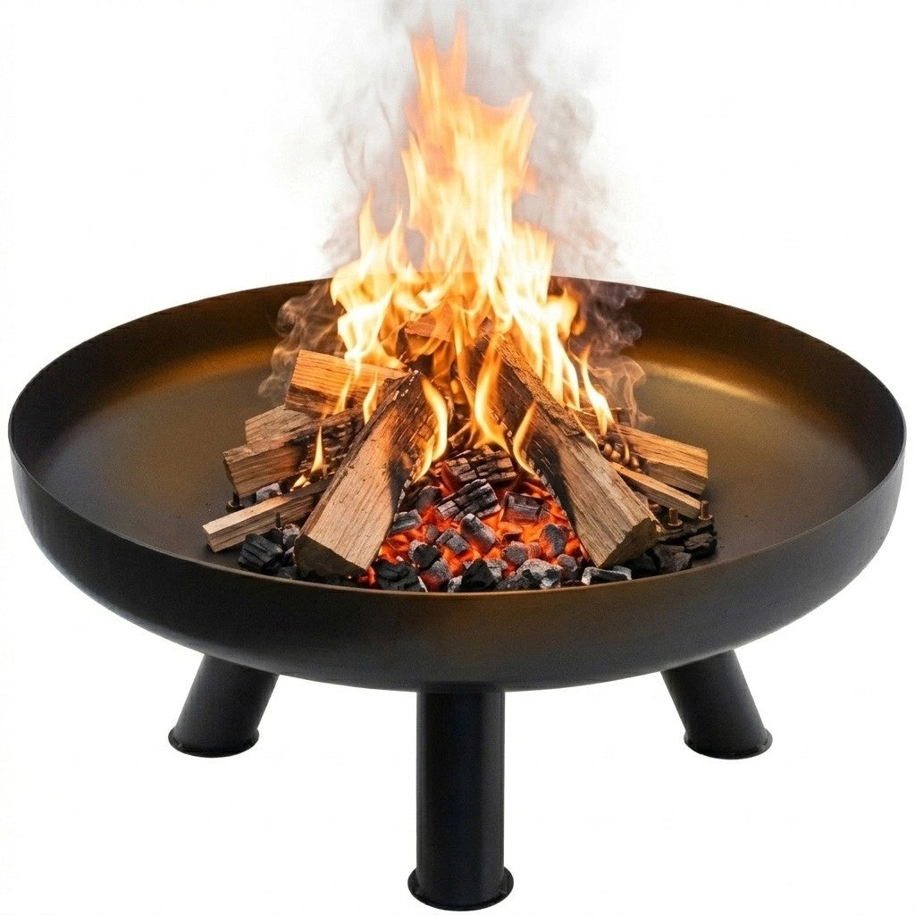 Cast Iron Garden Fire Pit, 60 cm Diameter, Weather-Resistant