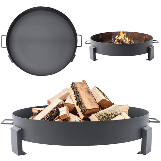 Cast Iron Garden Fire Pit with Handles, 60 cm