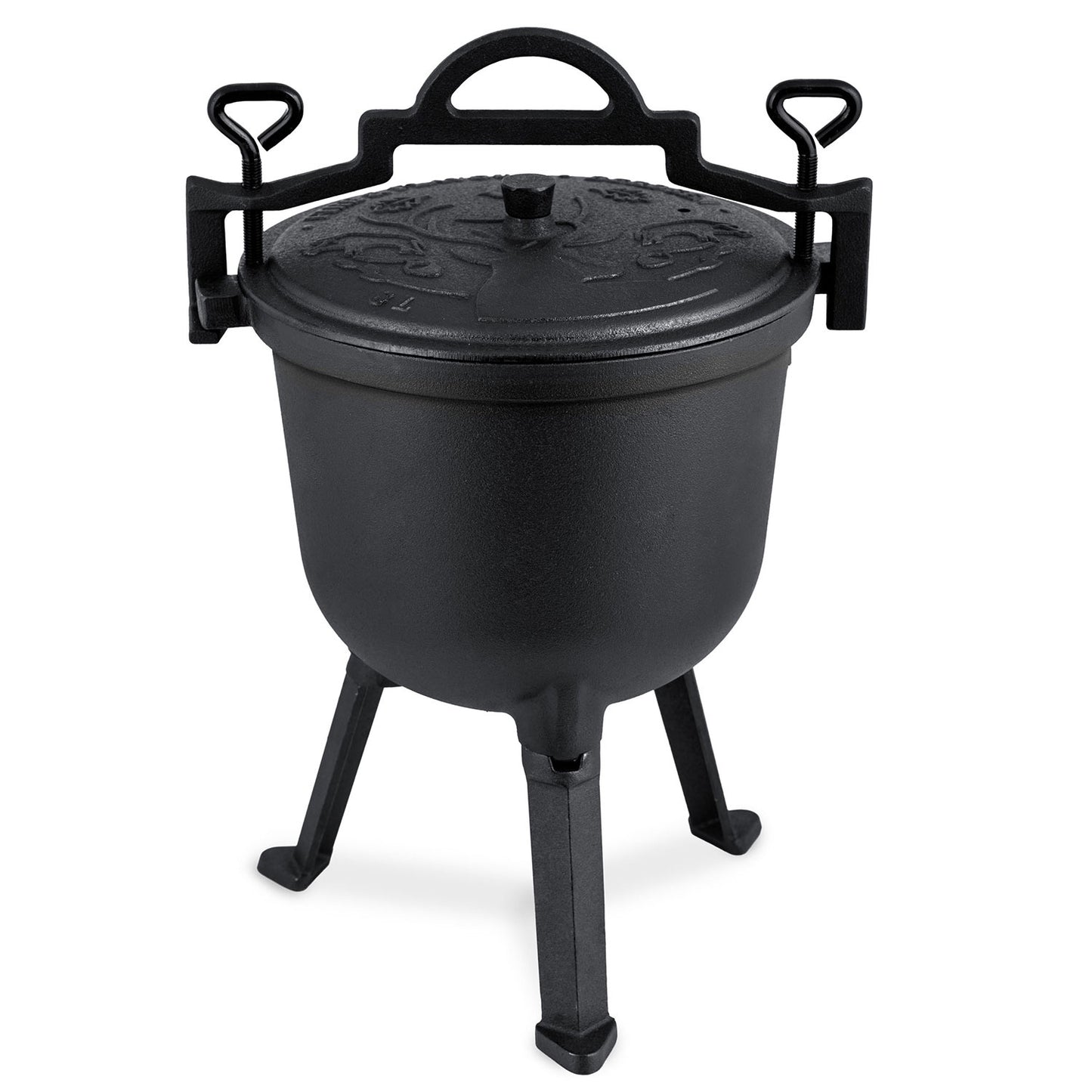 Cast Iron Pot 8L for Campfire Cooking and Grilling