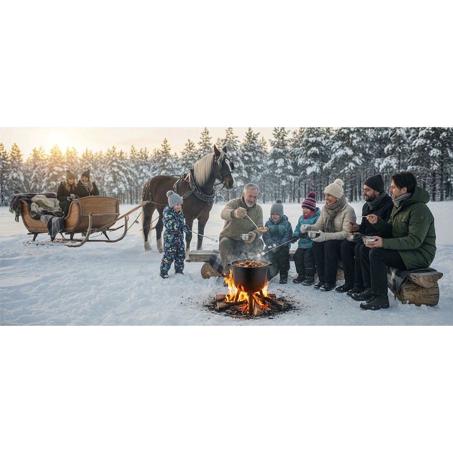 Cast Iron Pot 8L for Campfire Cooking and Grilling
