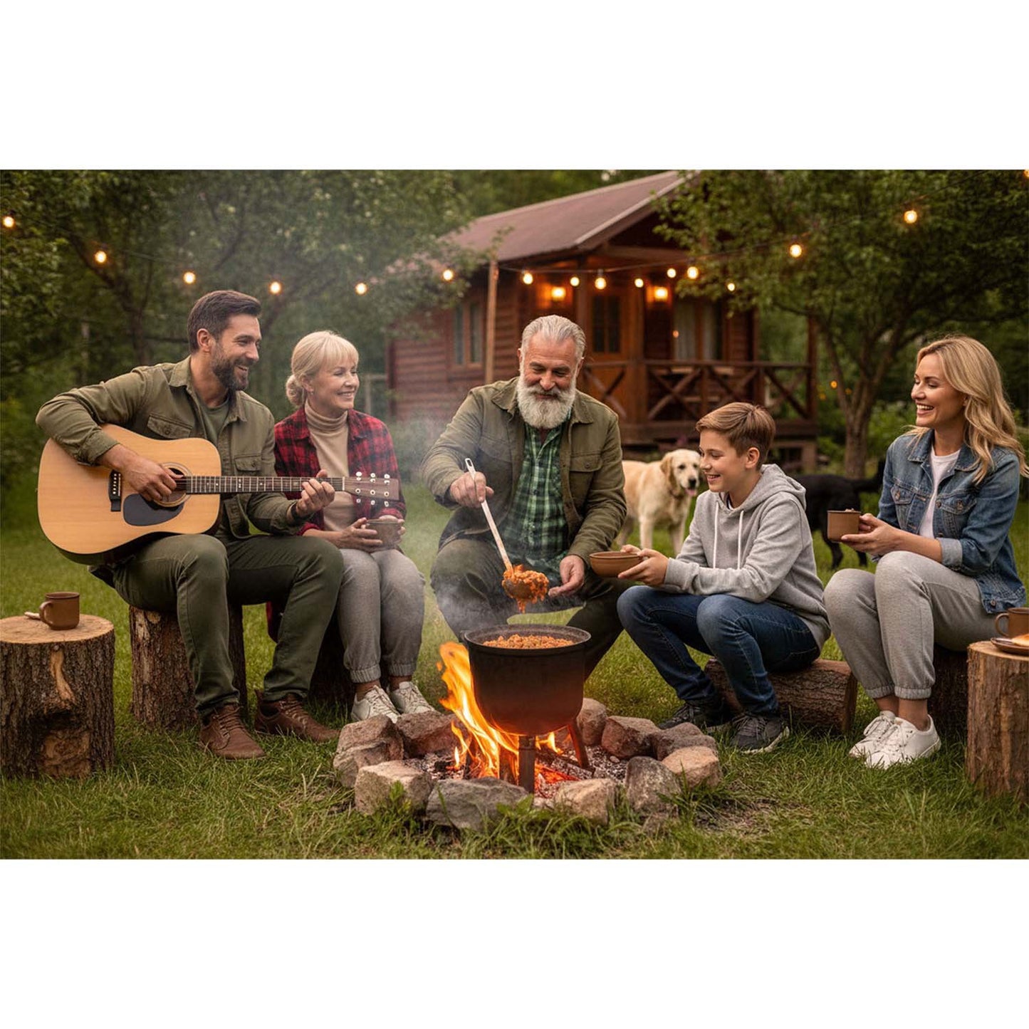 Cast Iron Pot 8L for Campfire Cooking and Grilling