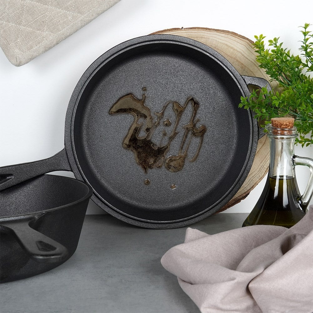 Cast Iron Pot and Frying Pan Set for Versatile Cooking
