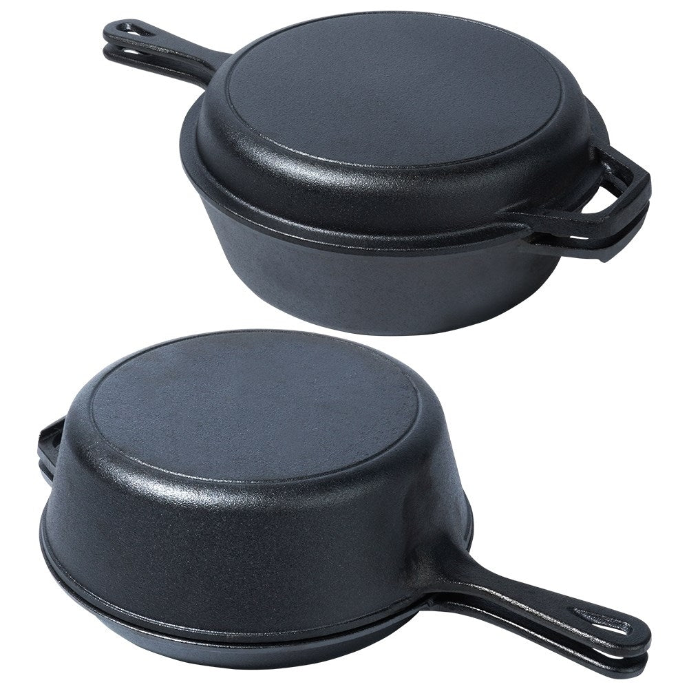 Cast Iron Pot and Frying Pan Set for Versatile Cooking