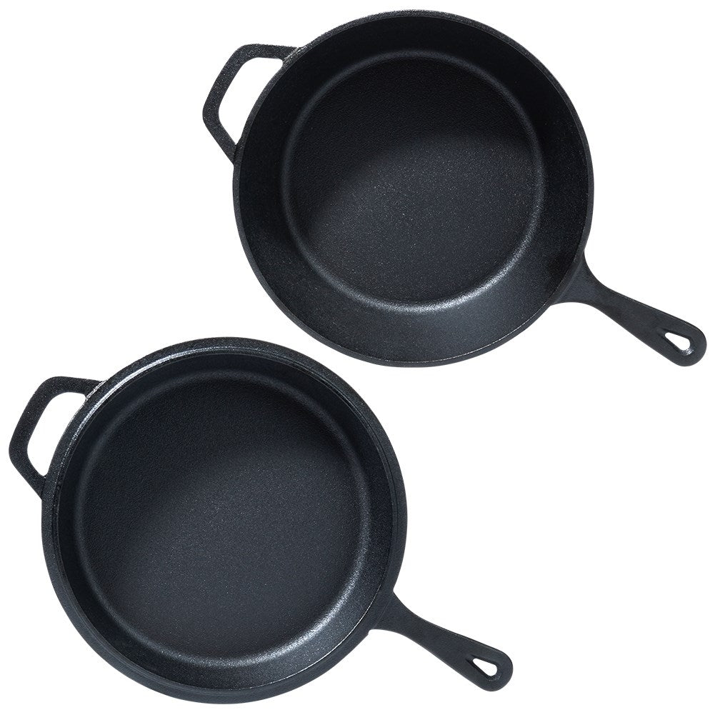 Cast Iron Pot and Frying Pan Set for Versatile Cooking