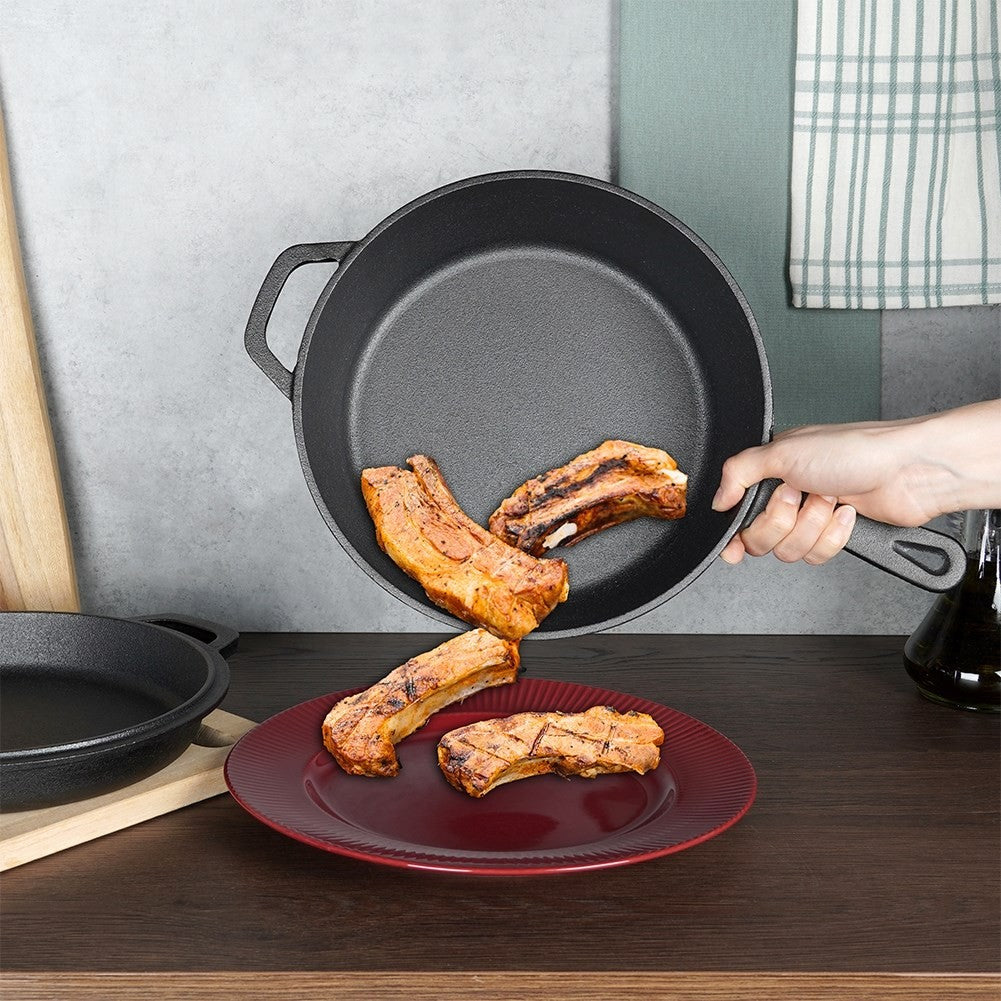 Cast Iron Pot and Frying Pan Set for Versatile Cooking
