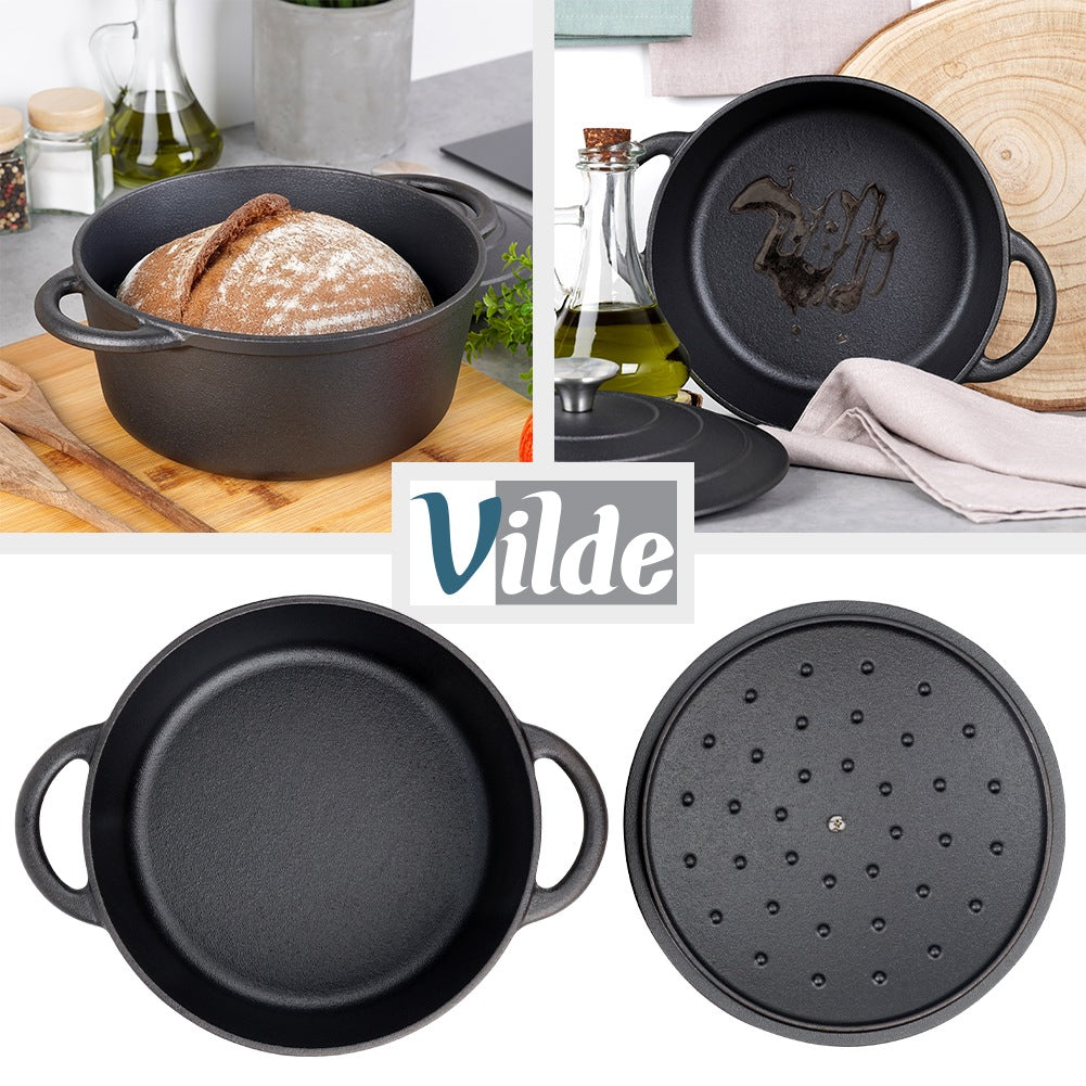Cast Iron Pot with Lid, 22 cm, 2.6 L Capacity