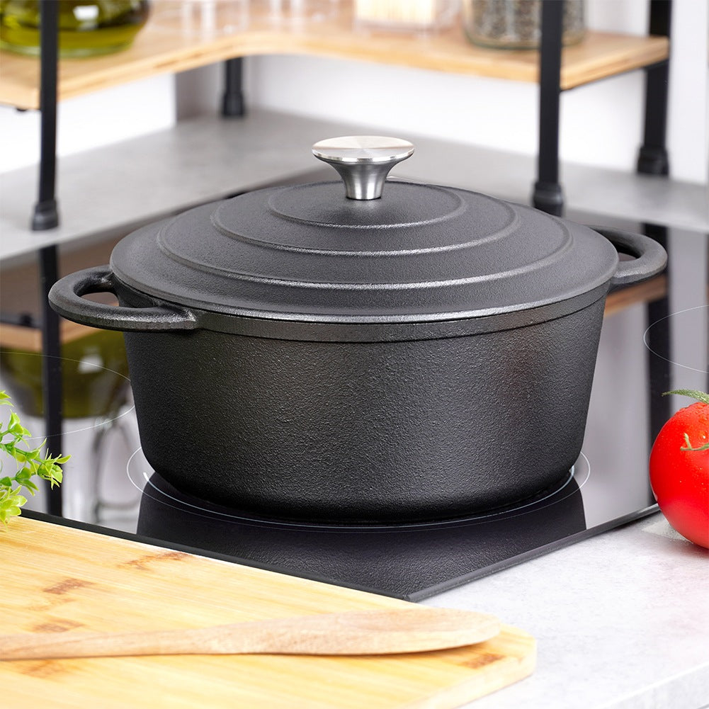 Cast Iron Pot with Lid, 22 cm, 2.6 L Capacity