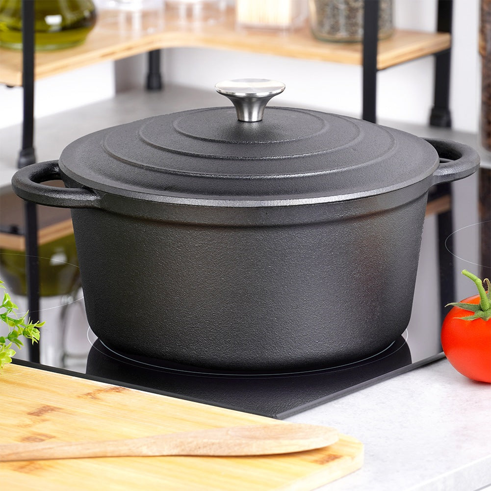 Cast Iron Pot with Lid, 24 cm, 3.9 L Capacity