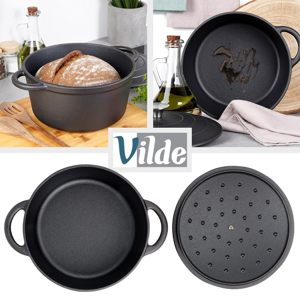 Cast Iron Pot with Lid, 24 cm, 3.9 L Capacity