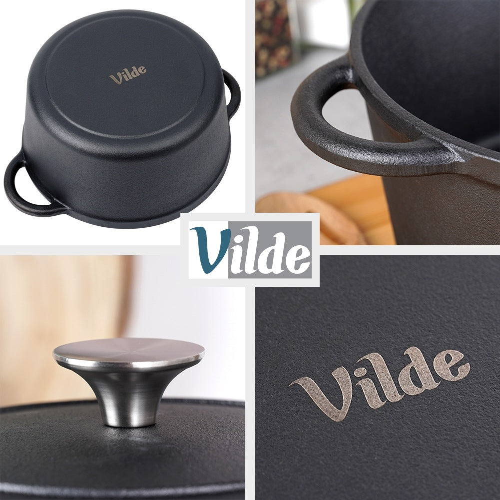Cast Iron Pot with Lid, 24 cm, 3.9 L Capacity