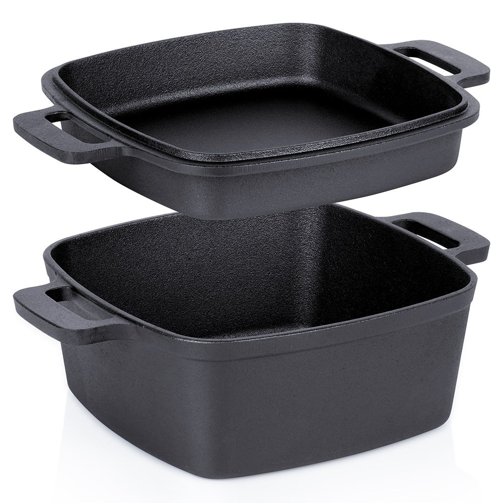 Cast Iron Pot with Lid, 2-in-1, 25 cm, 4.5L/1.8L