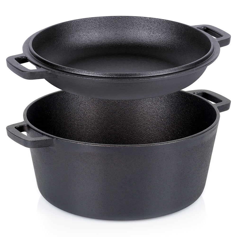 Cast Iron Pot with Lid, 2-in-1, 26 cm, 4.5L/1.6L
