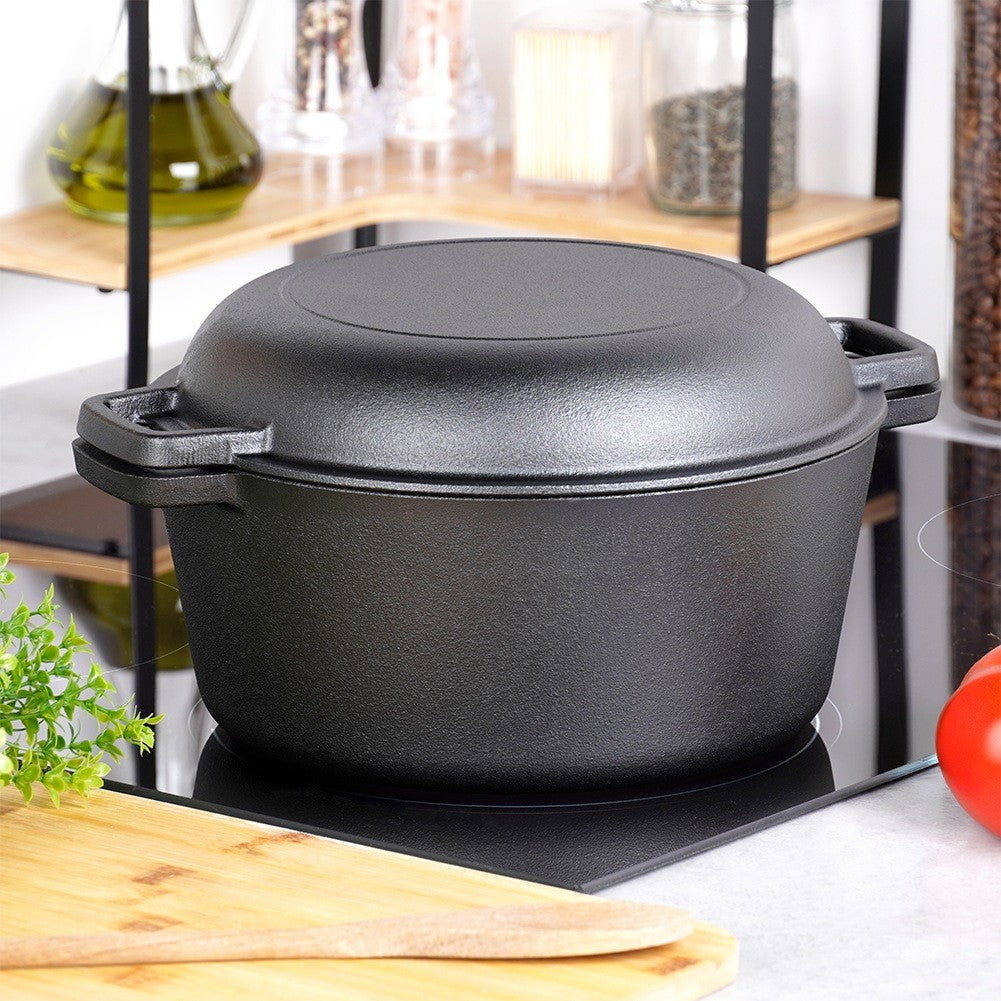 Cast Iron Pot with Lid, 2-in-1, 26 cm, 4.5L/1.6L
