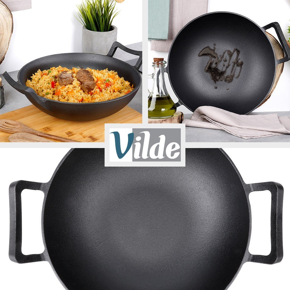 Cast Iron Wok Pan, 32 cm