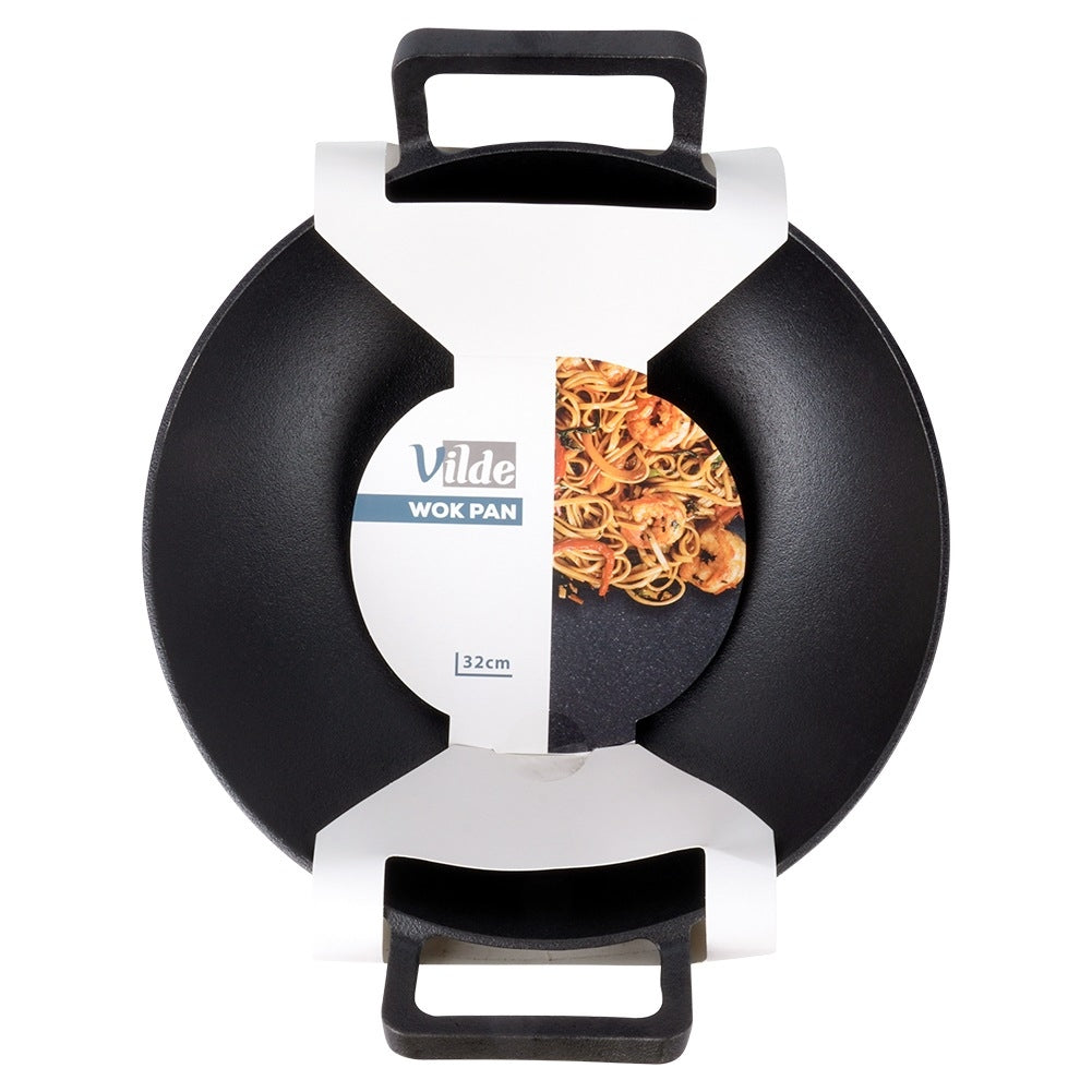 Cast Iron Wok Pan, 32 cm