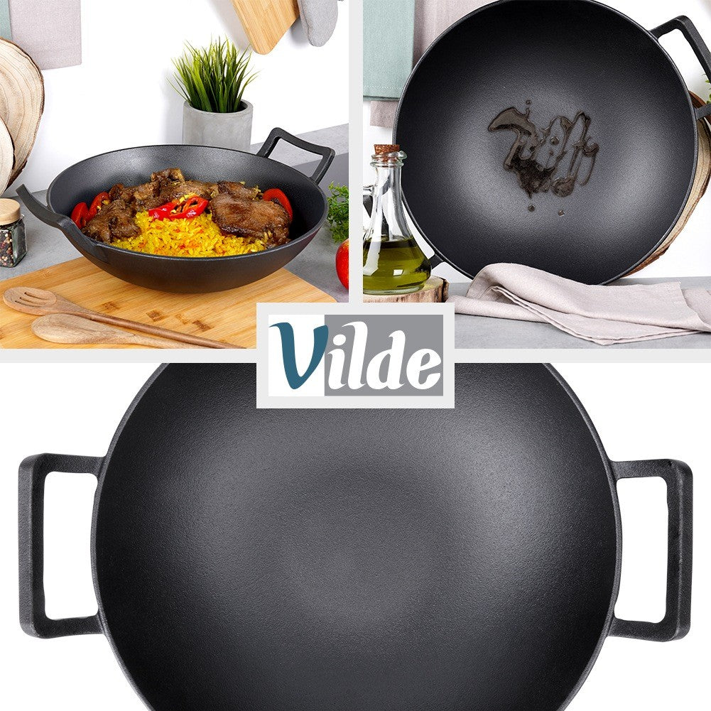 Cast Iron Wok Pan, 36 cm