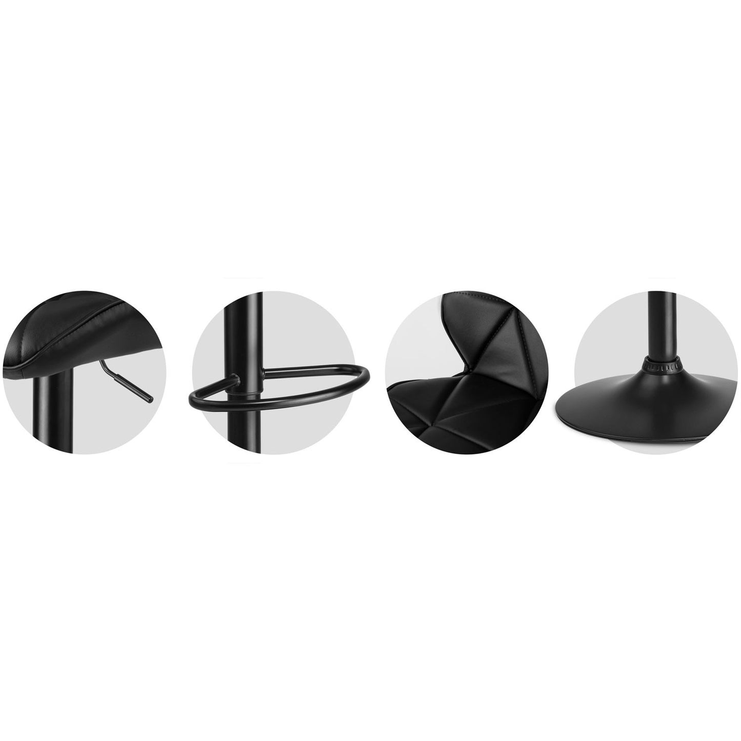Castel bar stool with backrest - 2 pieces - black